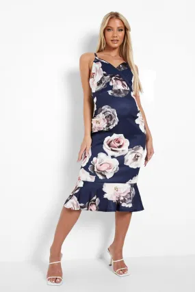Maternity Occasion Floral Wrap Midi Dress