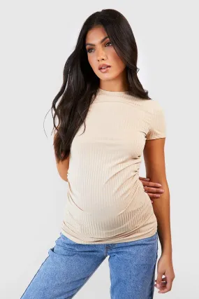 Maternity Rib Scoop Neck T-shirt