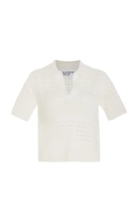 Matthew Bruch Knit-Mesh Polo Shirt