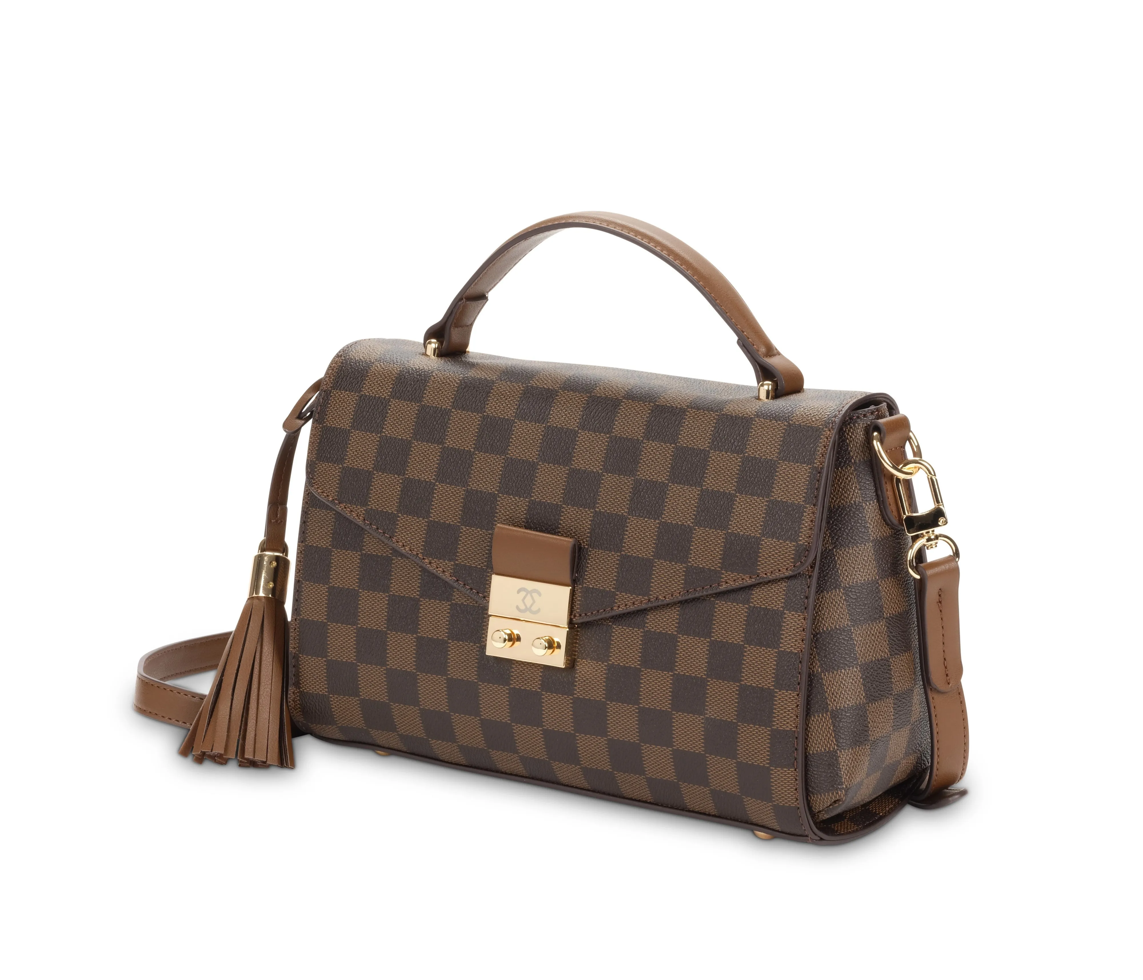 MAZE SATCHEL BAG - BROWN