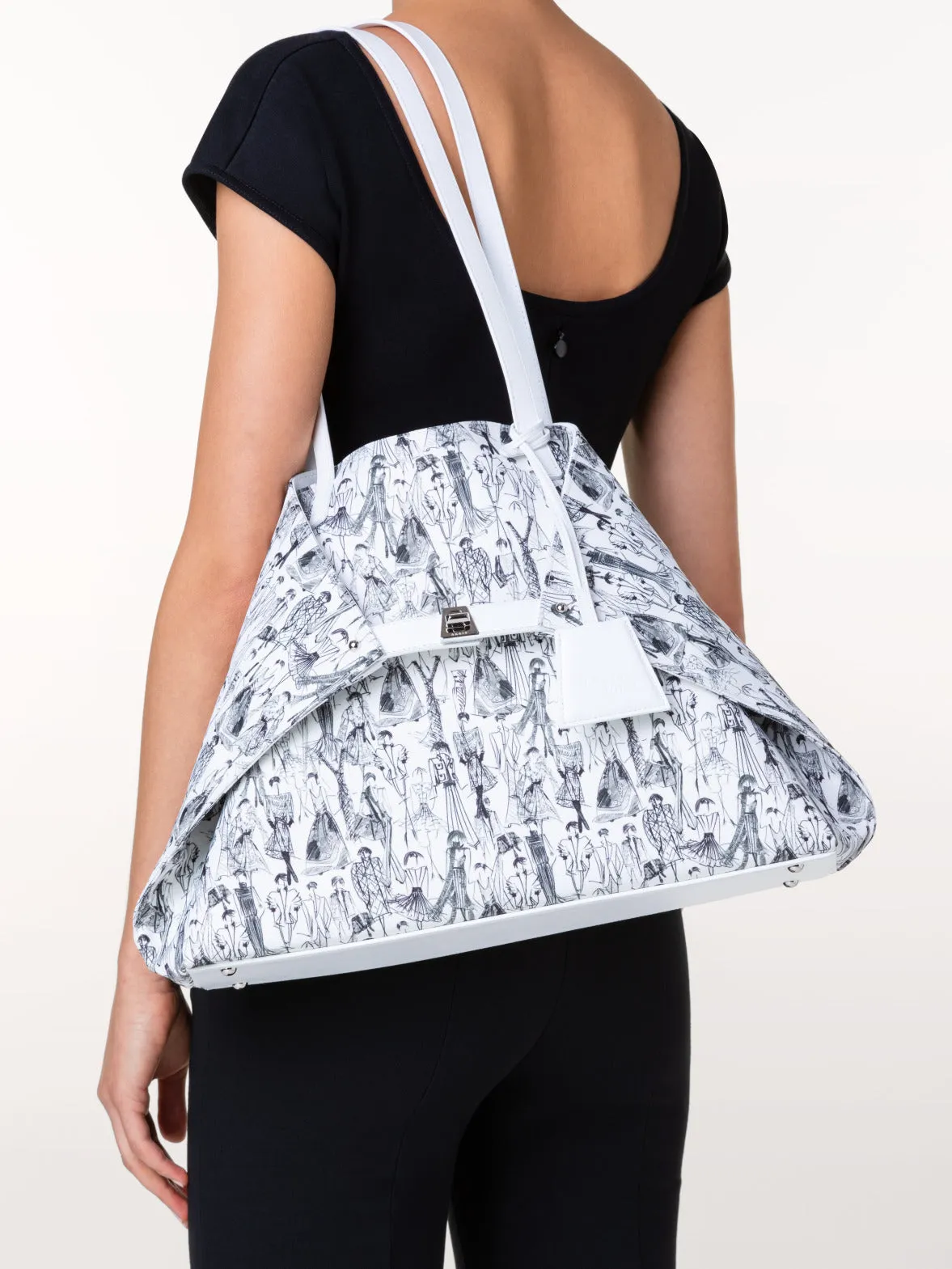 Medium Ai Shoulder Bag with Croquis Print