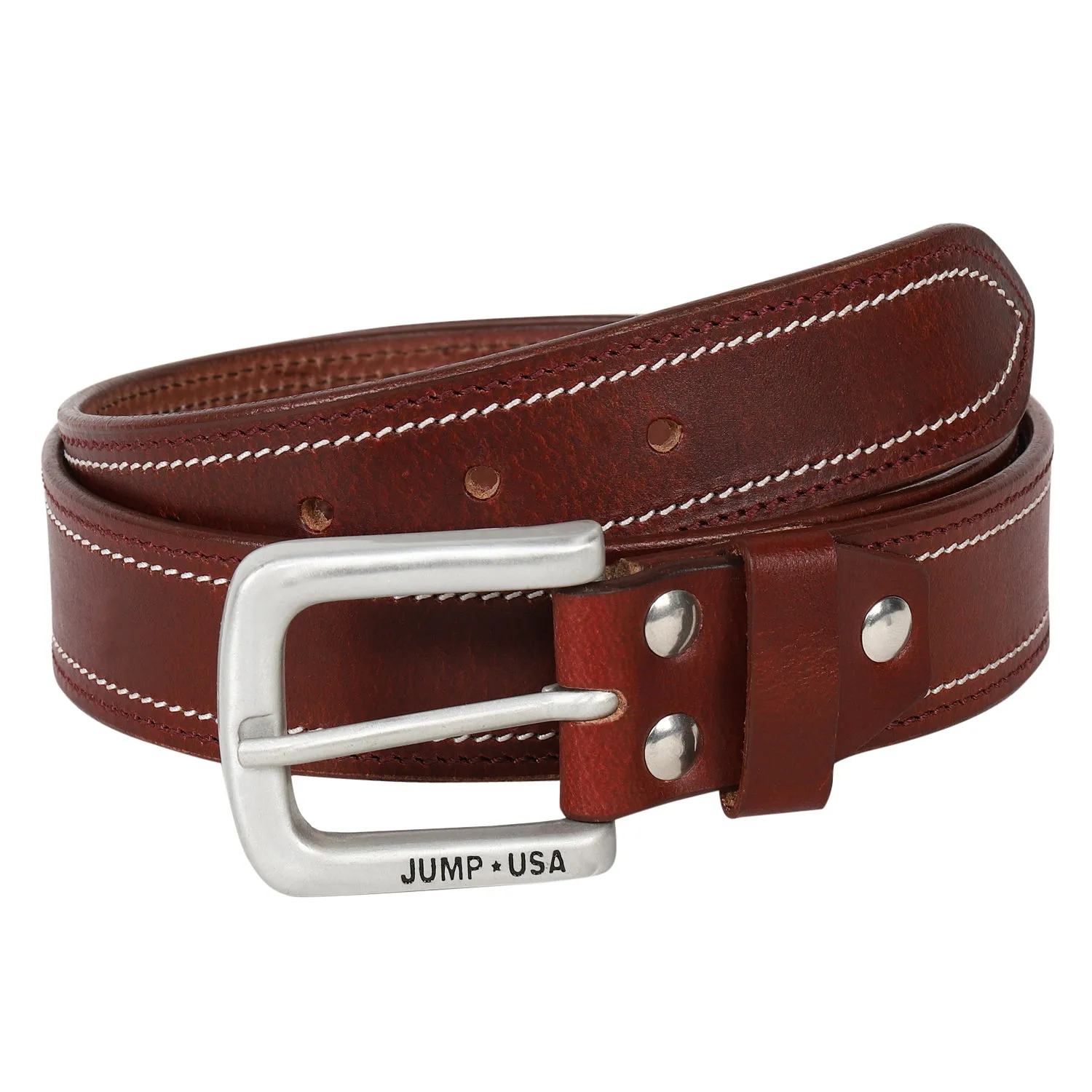 Men Leather Brown Belts With Metal Buckle