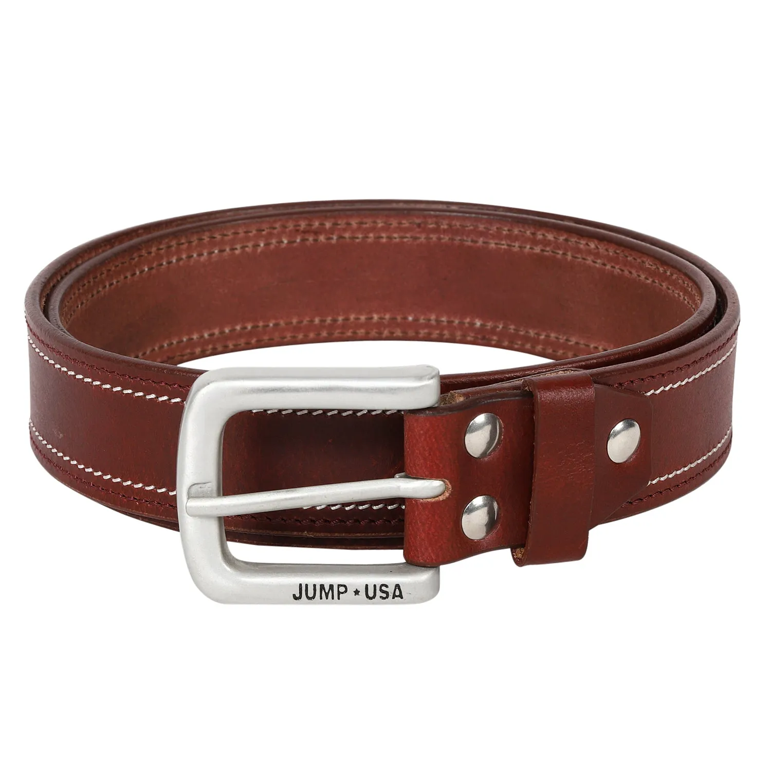 Men Leather Brown Belts With Metal Buckle