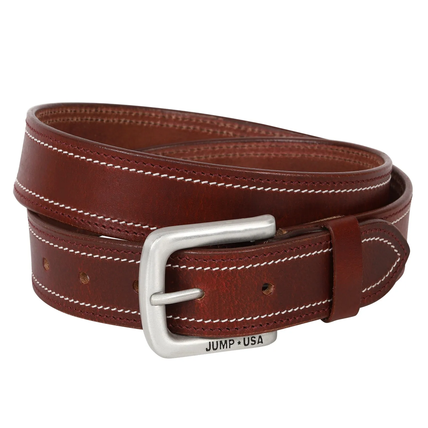 Men Leather Brown Belts With Metal Buckle