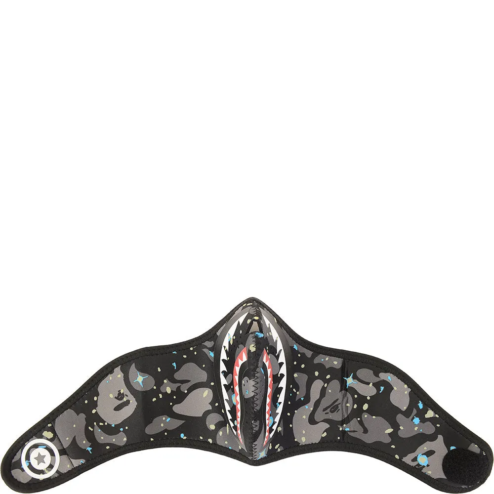 Mens A Bathing Ape Space Camo Shark Mask in Black