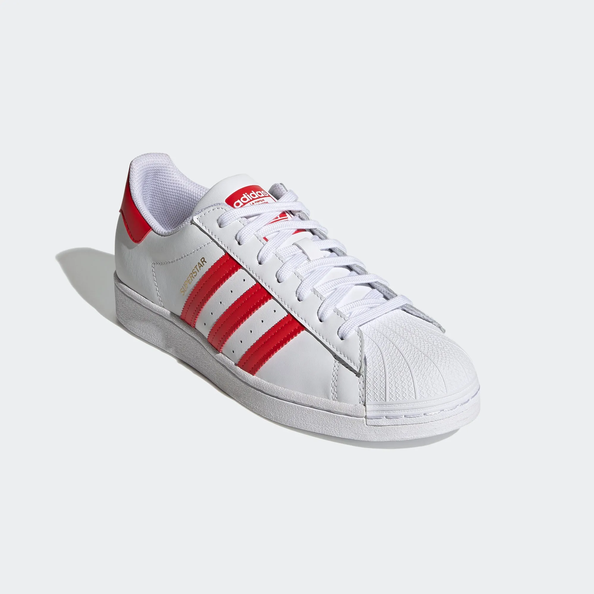 Men's adidas Originals Superstar Shoes White Red