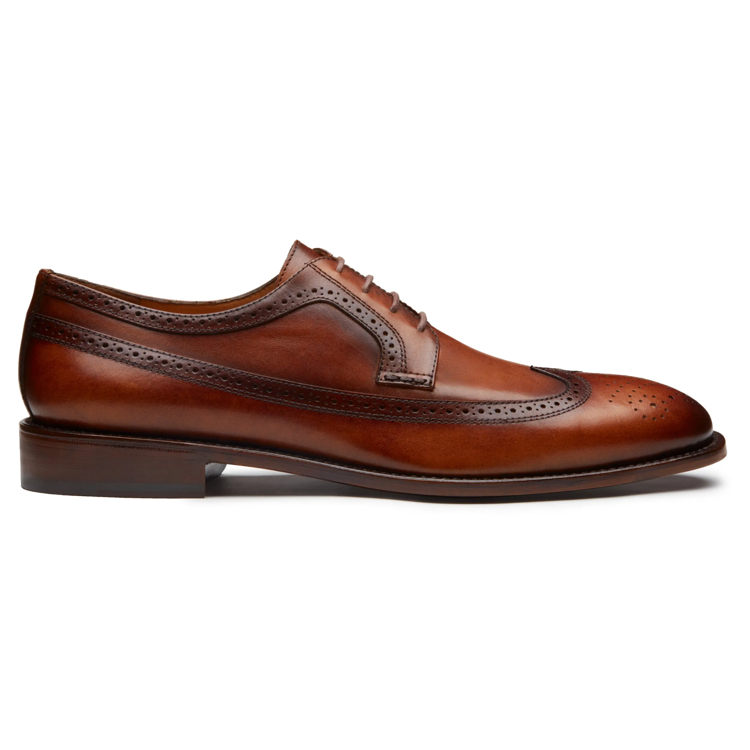 Mens brown derby brogue shoes