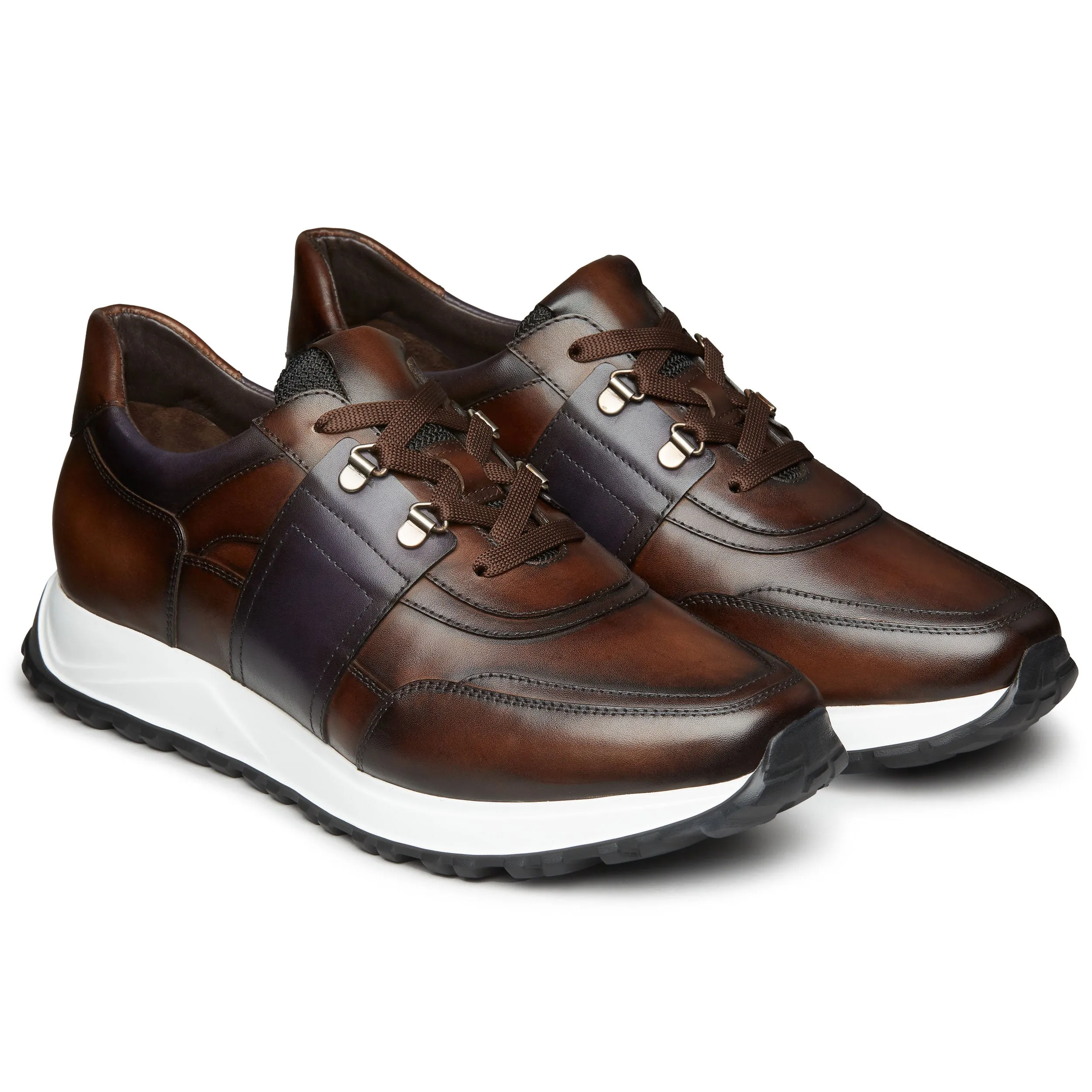 Mens  brown leather sneakers