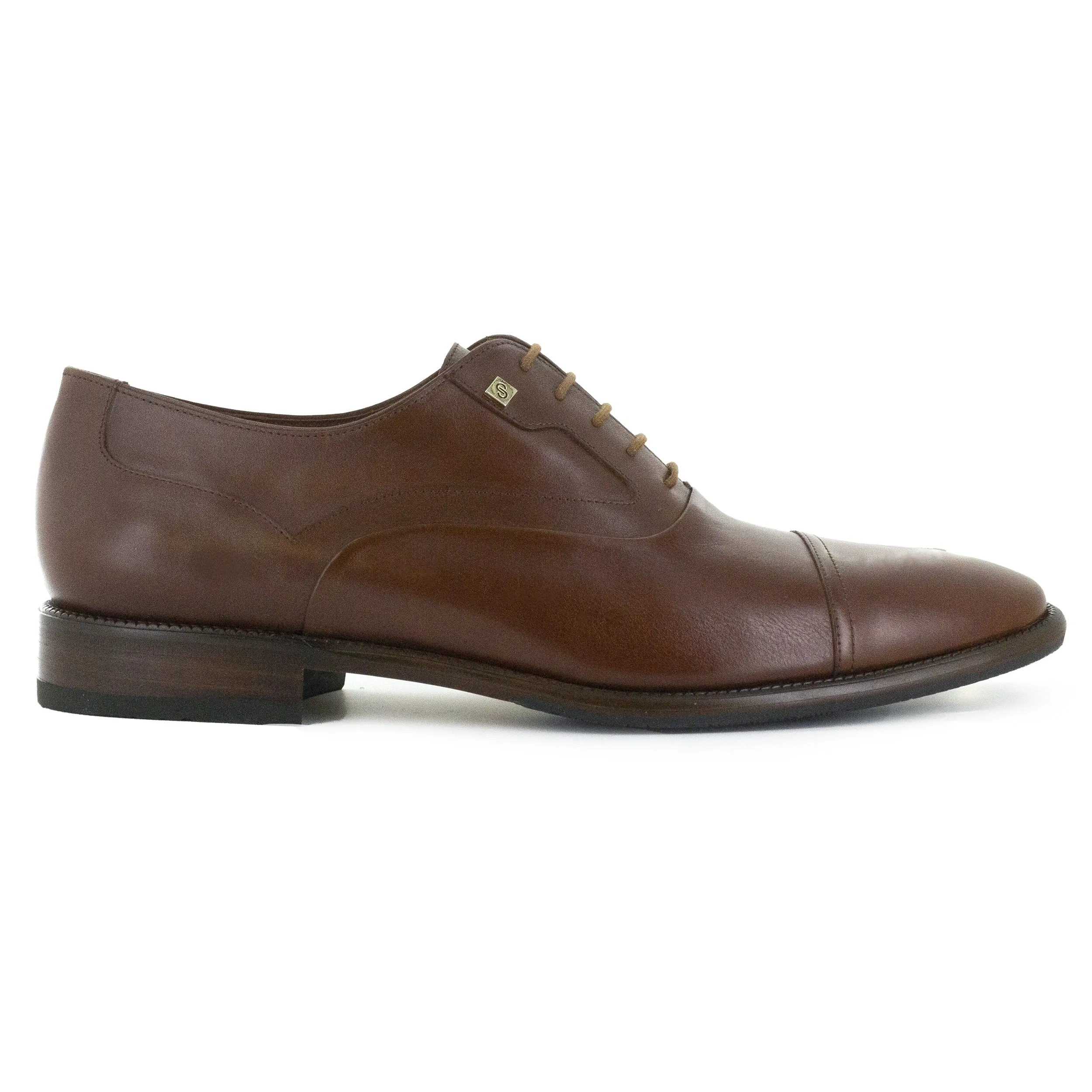 Mens classic brown leather oxford shoes