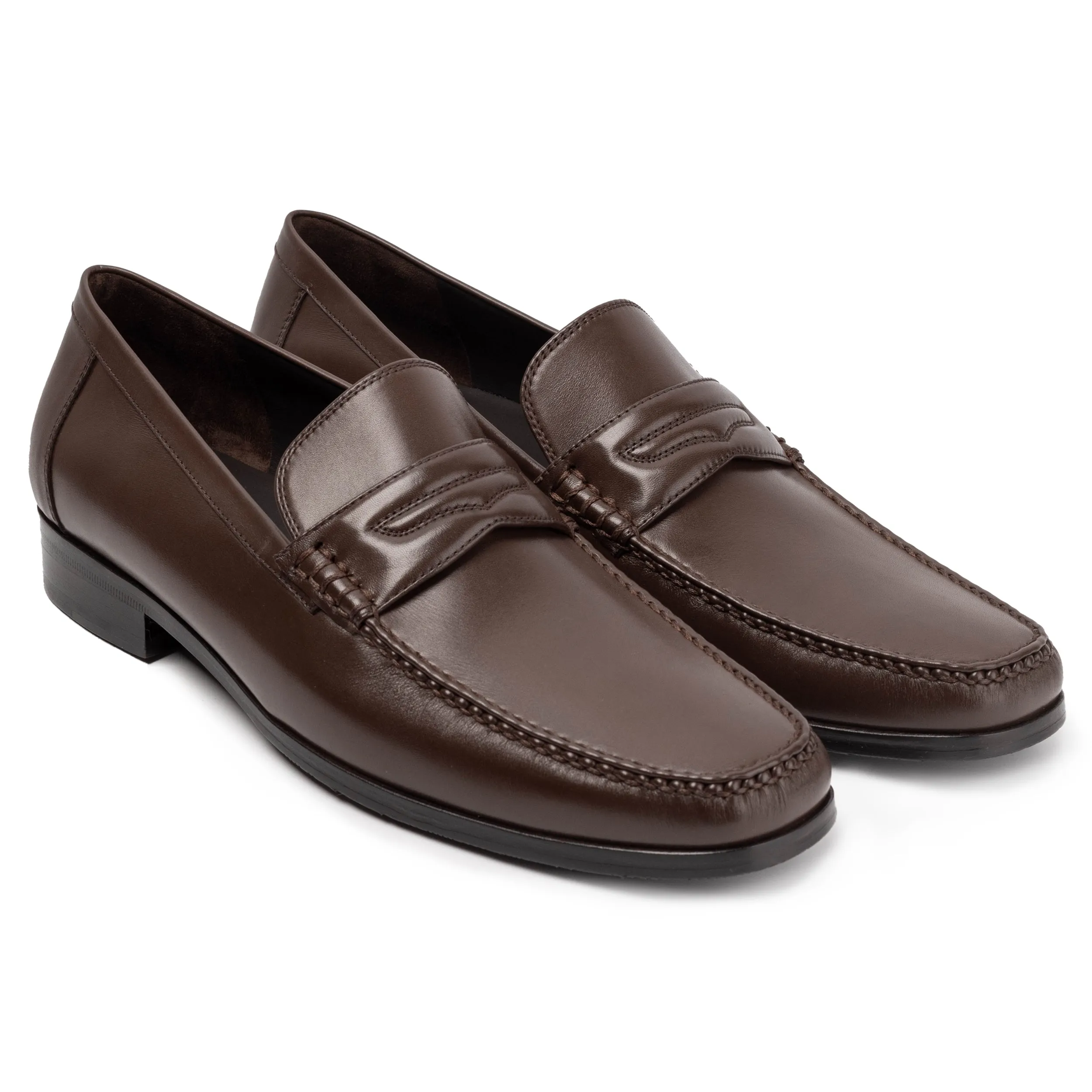 Men's Dark Chocolate Brown Leather Casual Classic Moccasins