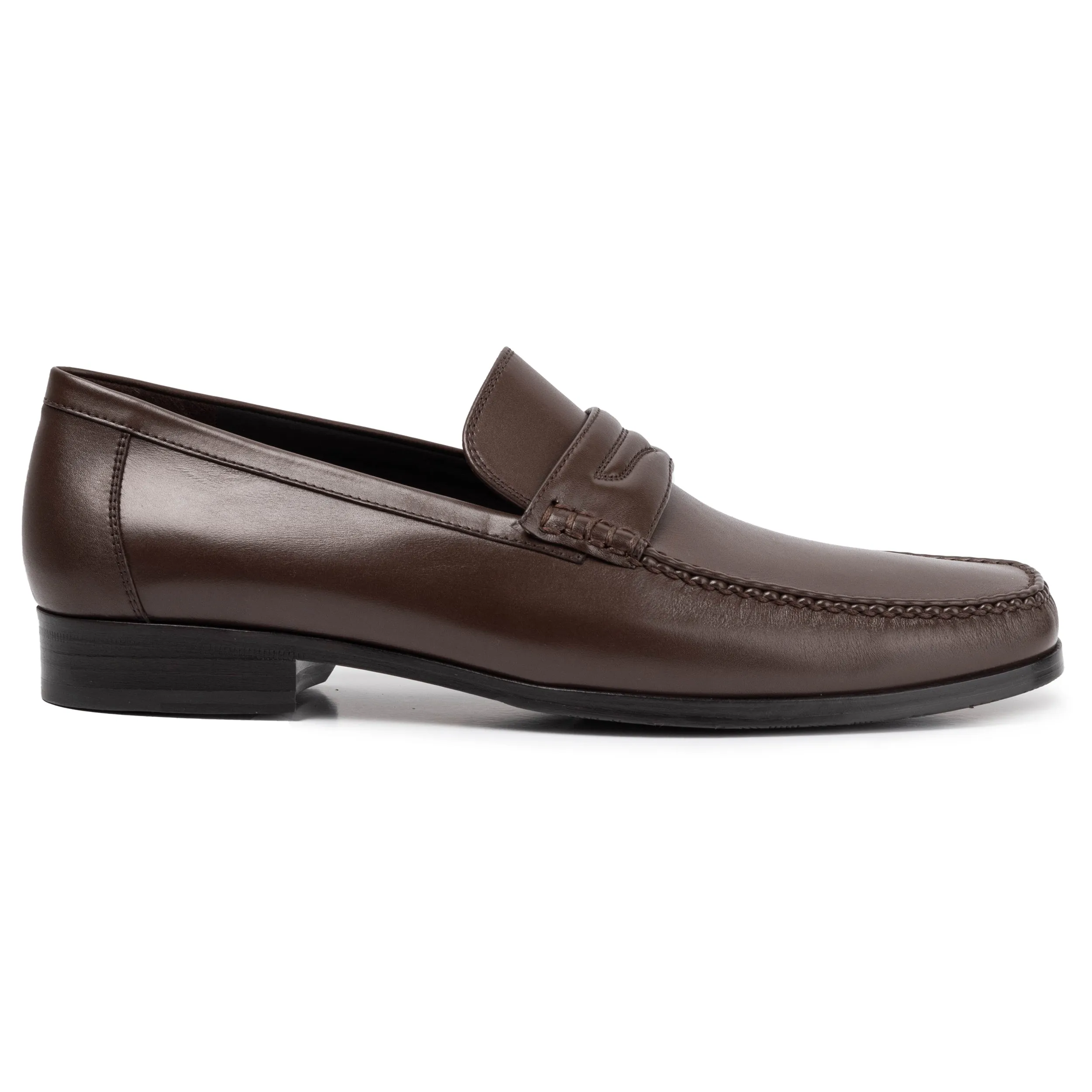 Men's Dark Chocolate Brown Leather Casual Classic Moccasins