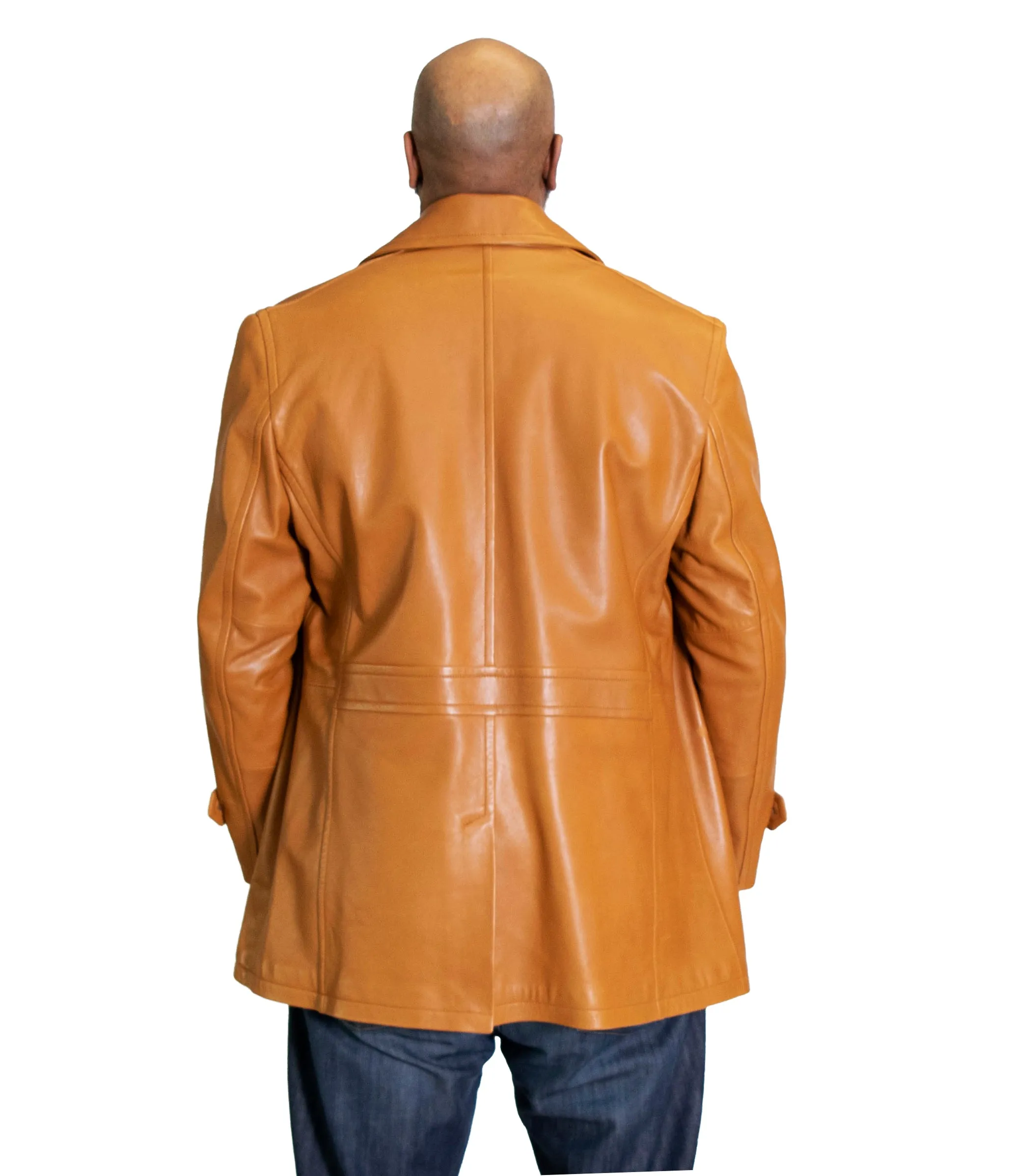 Men's Genuine Lambskin Leather Trench Coat Style #2092