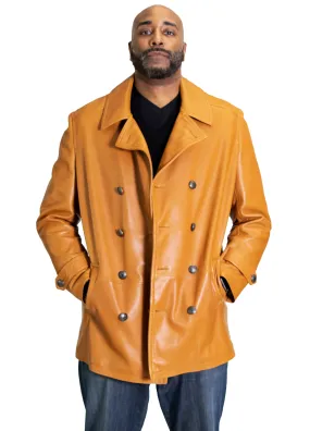 Men's Genuine Lambskin Leather Trench Coat Style #2092