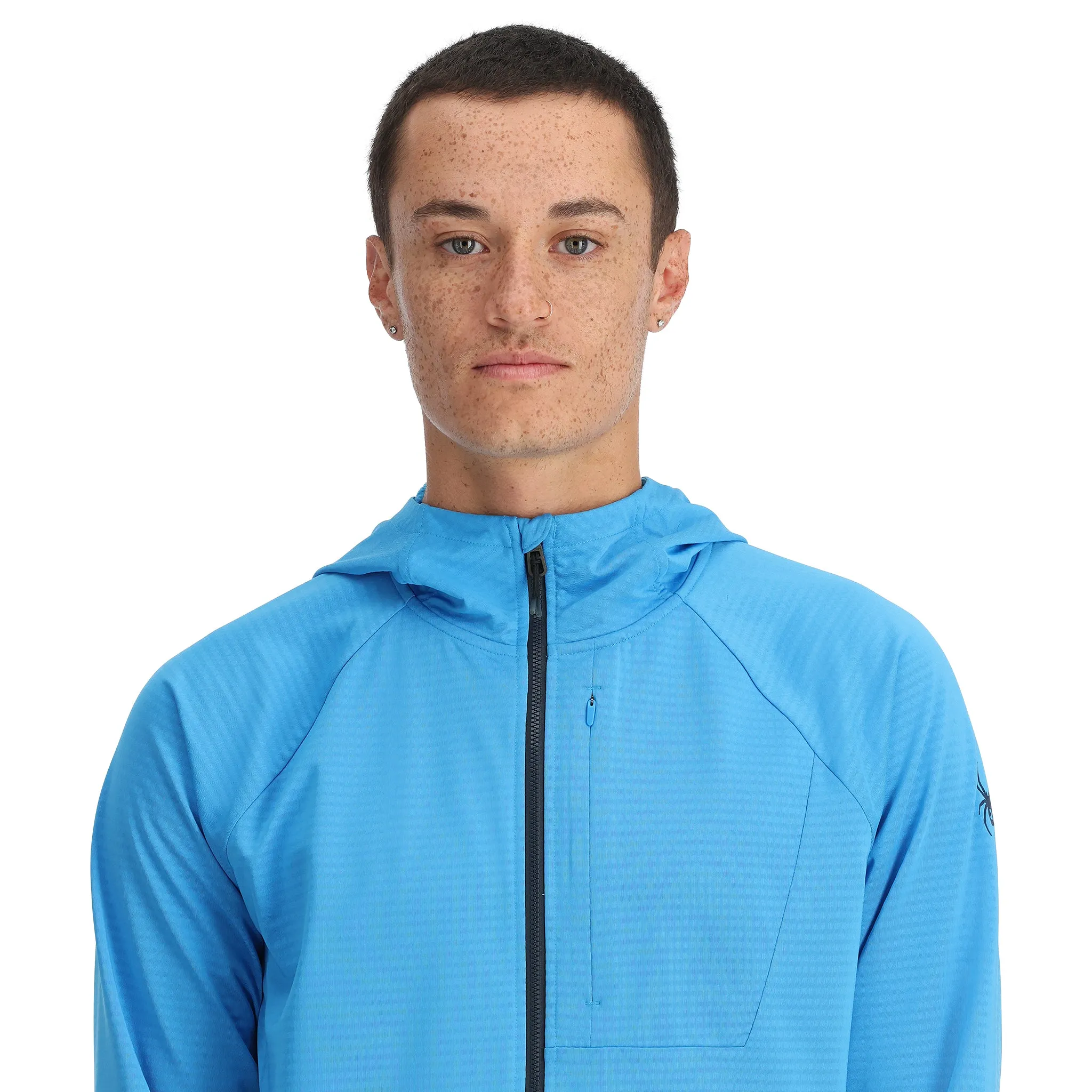 Mens Gridweb Tech Hoodie - Aether Blue