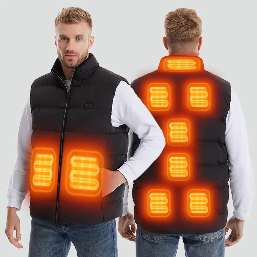 Men's Heated Puffer Vest with 9 Heating Zones(Battery Not Included)