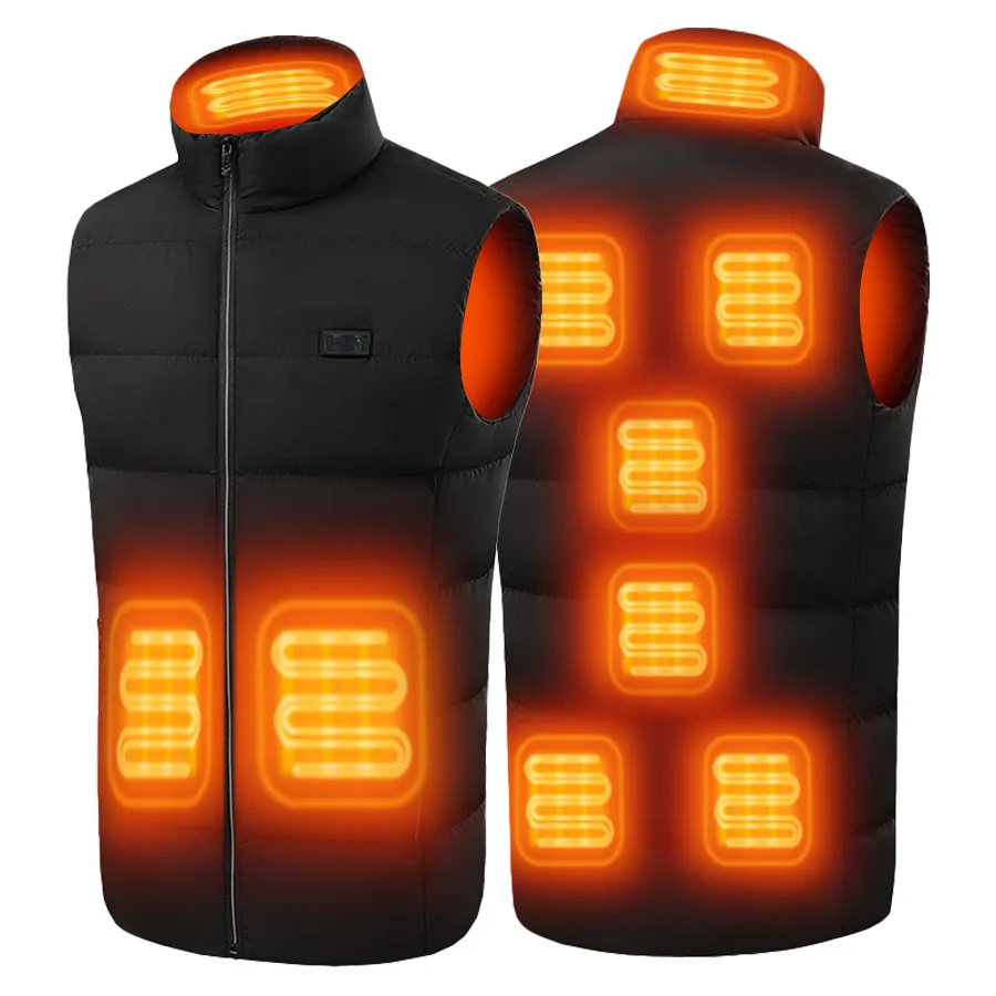 Men's Heated Puffer Vest with 9 Heating Zones(Battery Not Included)