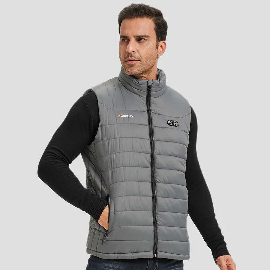 Men's Heated Vest with Battery Pack-Gray
