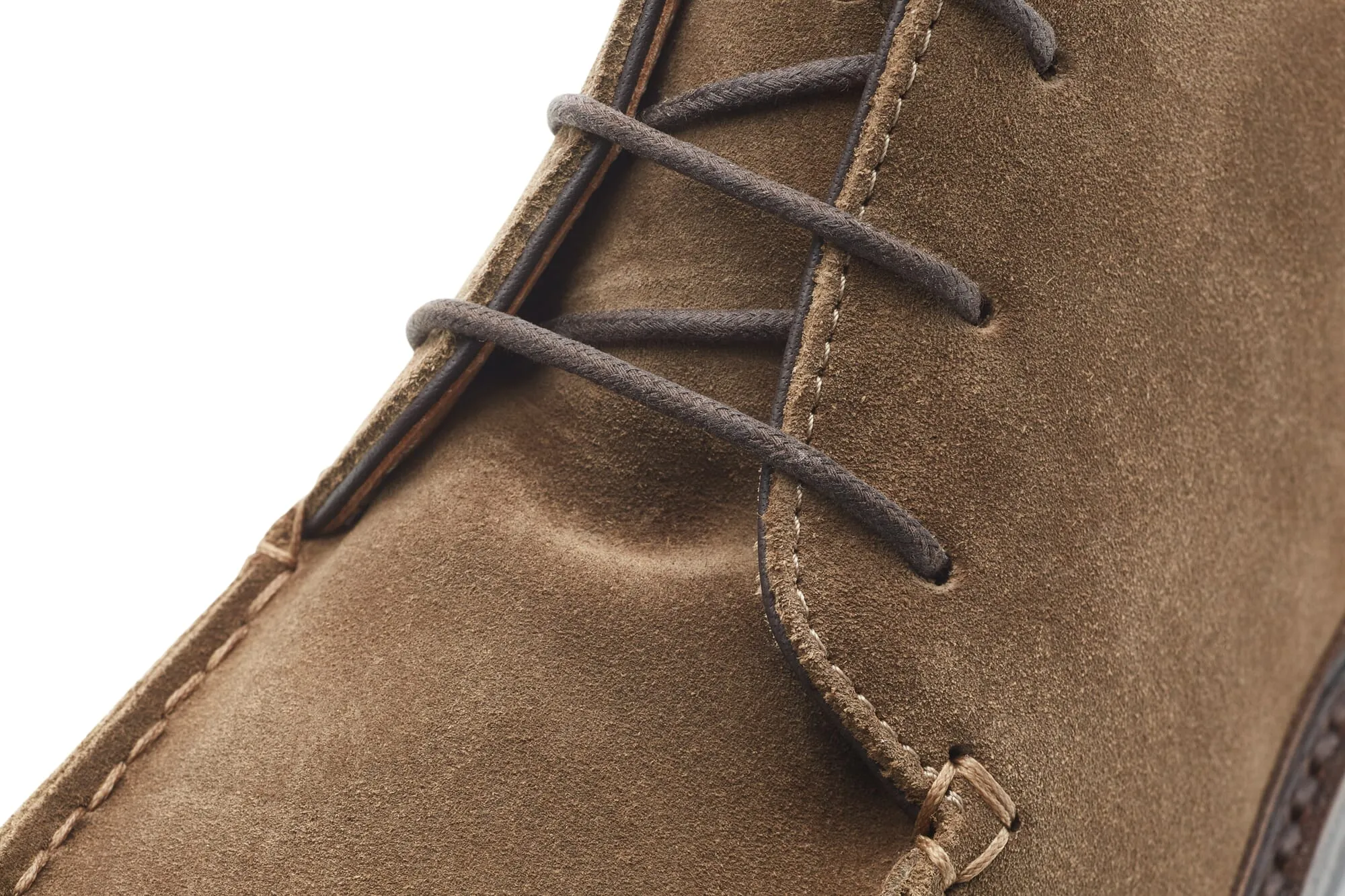 Mens lace up boot suede leather, Taupe | Manufactum