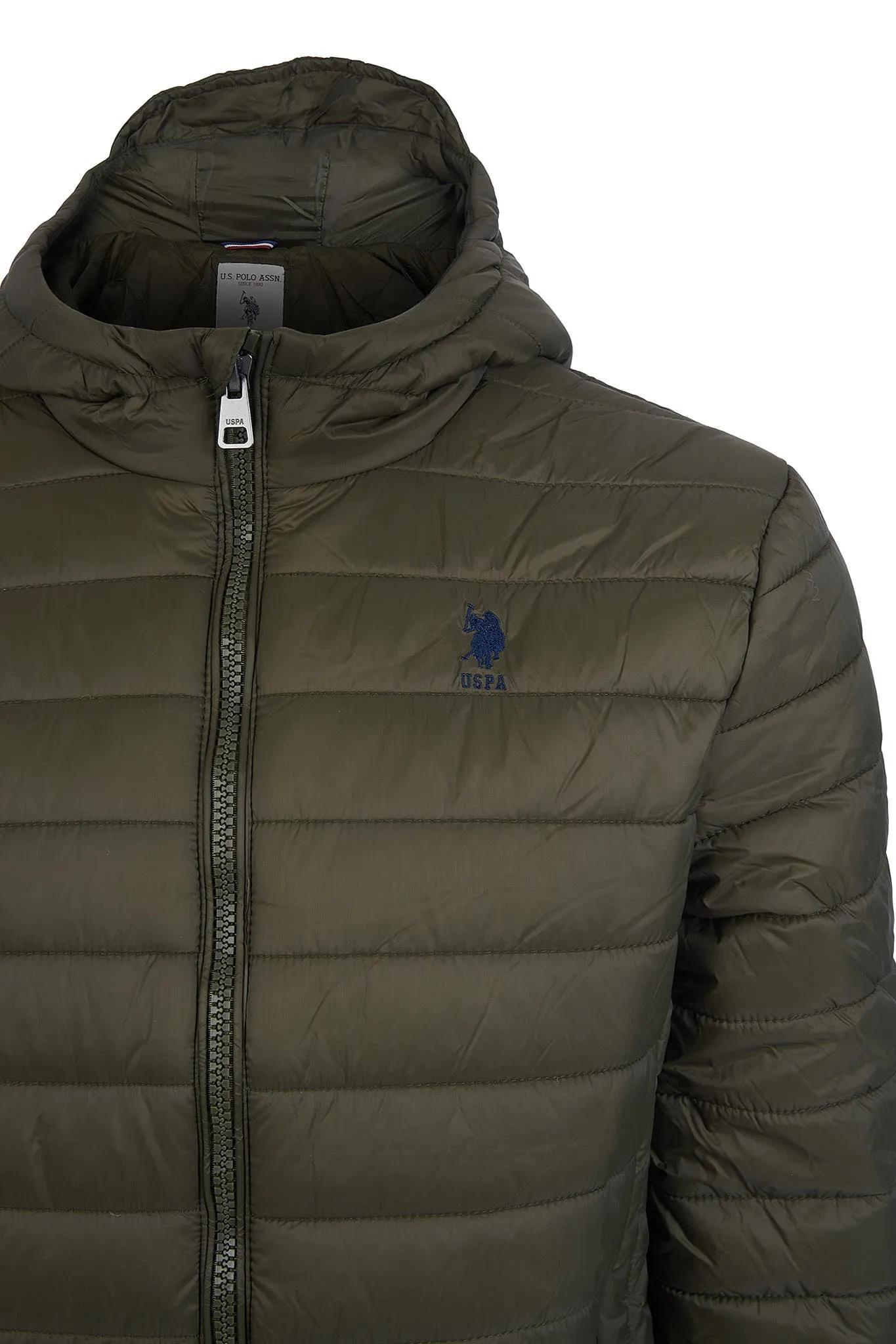 Mens Lightweight Puffer Jacket in Army Green