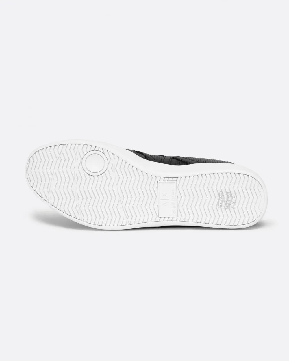 Mens Perforated Leather Sneakers with AX Logo