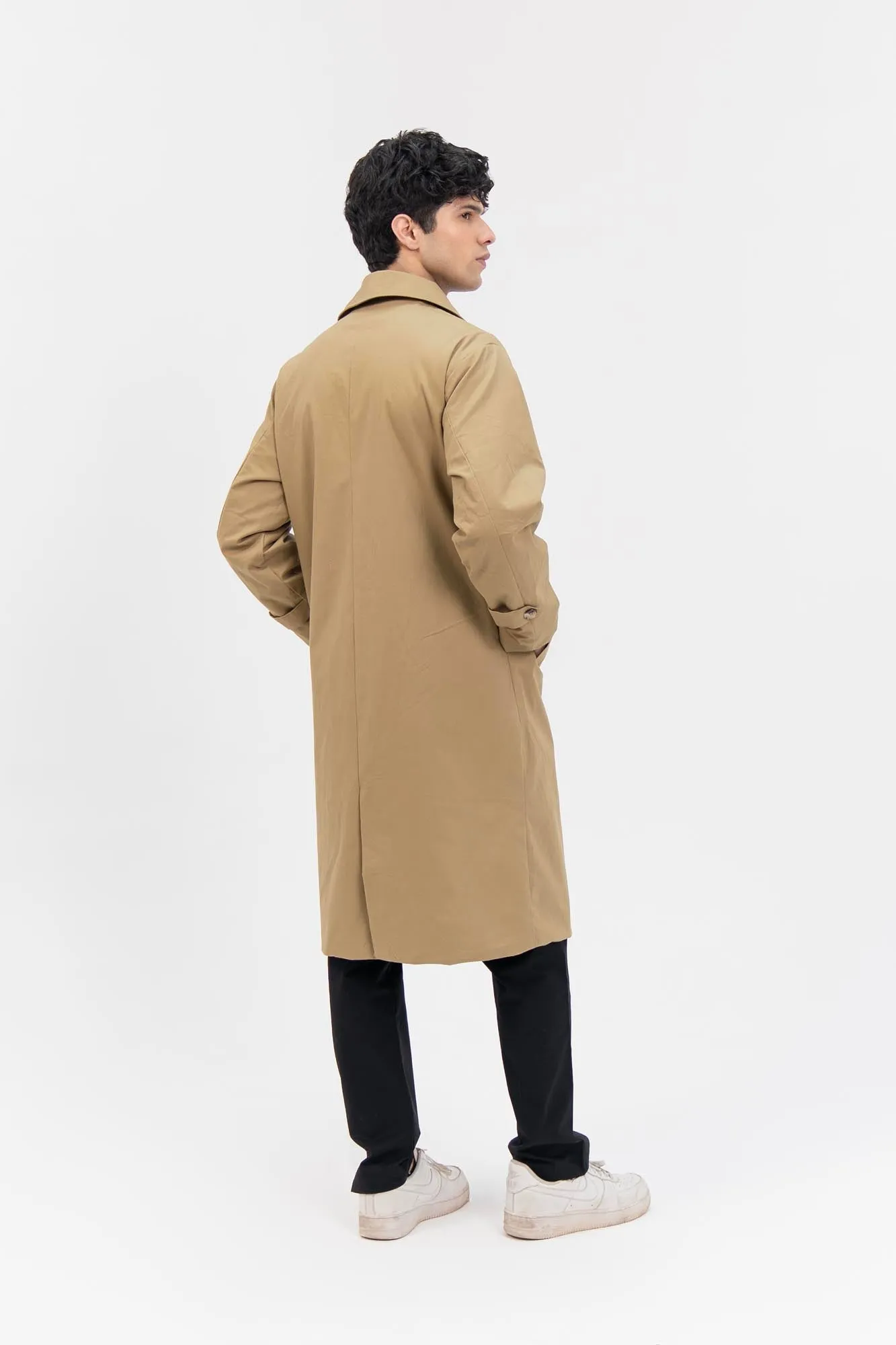 Men's Trench Coat - Camel Brown