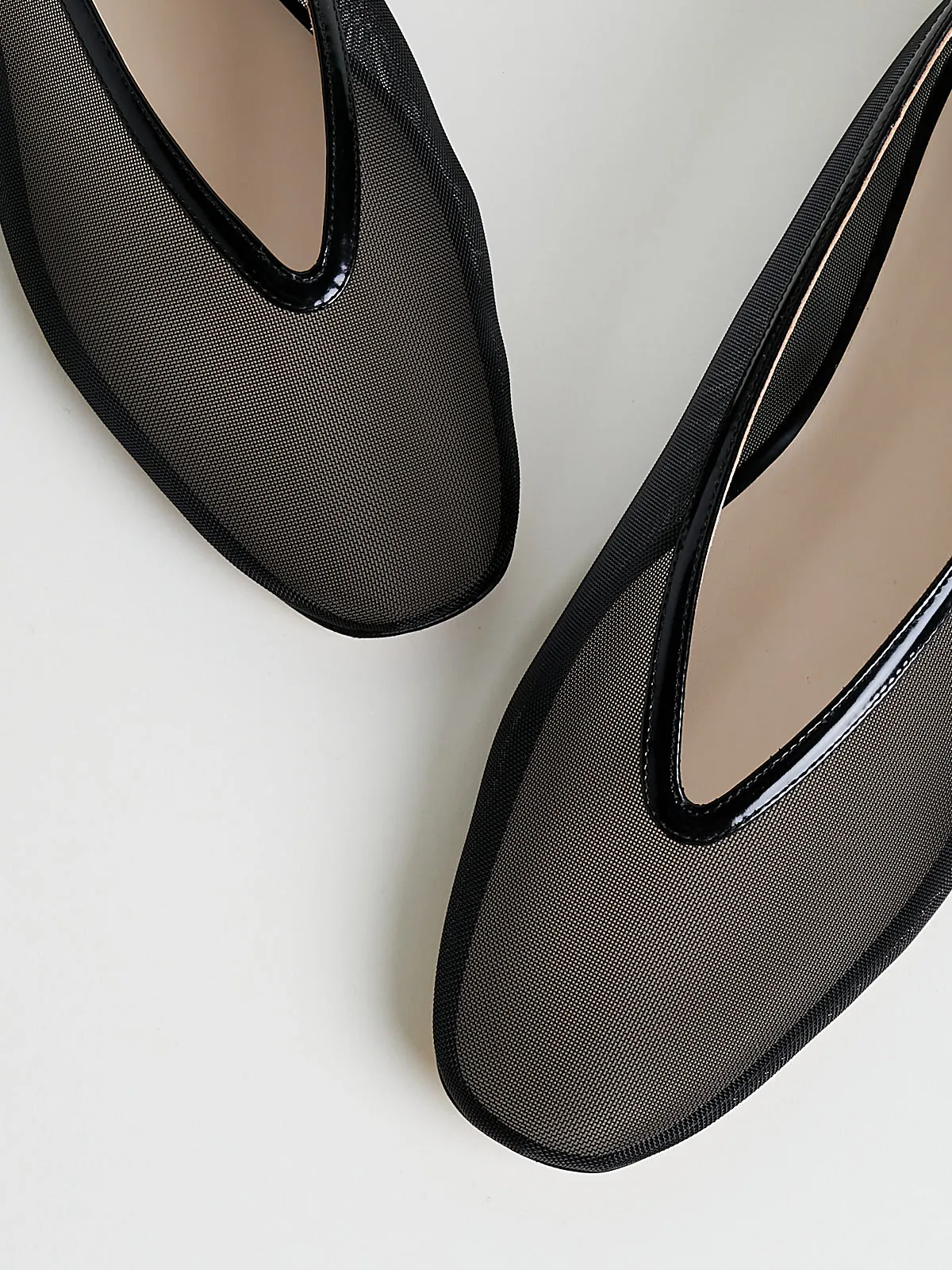 Mesh Luna Slipper in Black