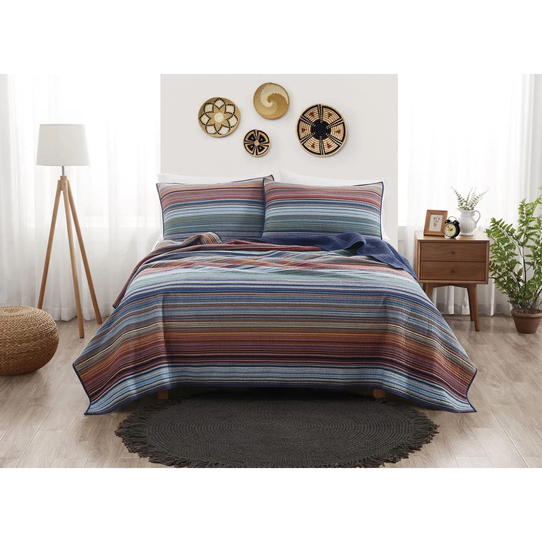 Met Stripe Yarn Dye 3 Piece Quilt Set