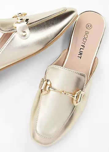 Metallic Snaffle Bar Mules by bonprix | Look Again