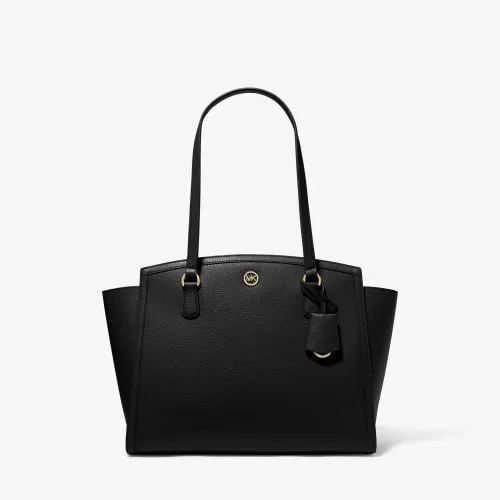 Michael Kors Chantal Large Pebbled Leather Tote Bag | Black