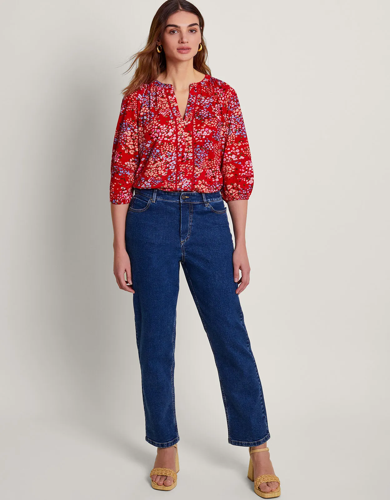 Micola Print Top Red