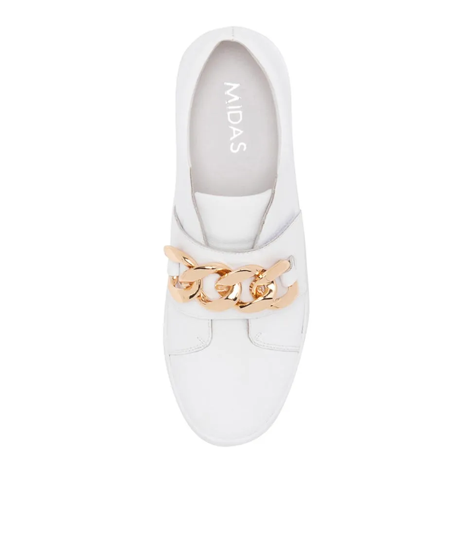 MIDAS Laia White Leather Sneakers Ws