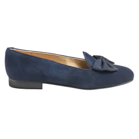 Mid Navy Suede Bow Slipper