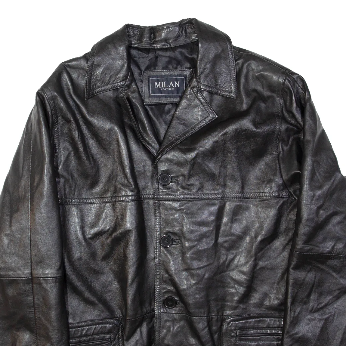 MILAN LEATHER Mens Jacket Black Leather M