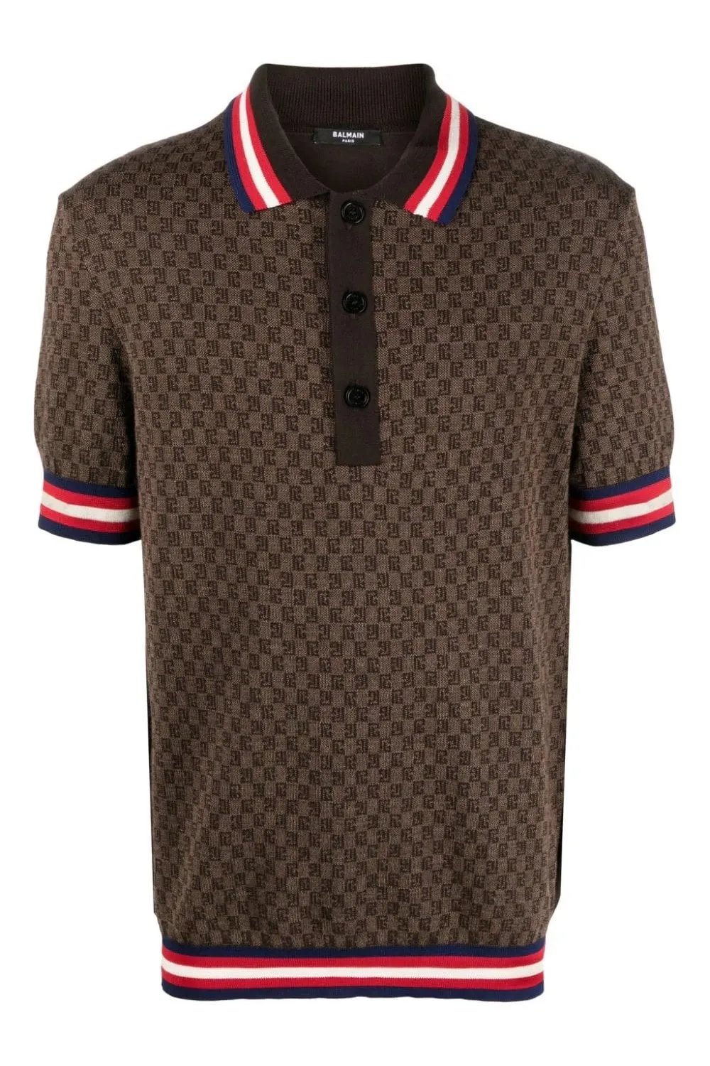 Mini Monogram Wool Polo Brown