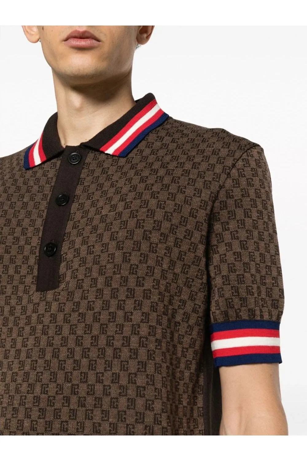 Mini Monogram Wool Polo Brown