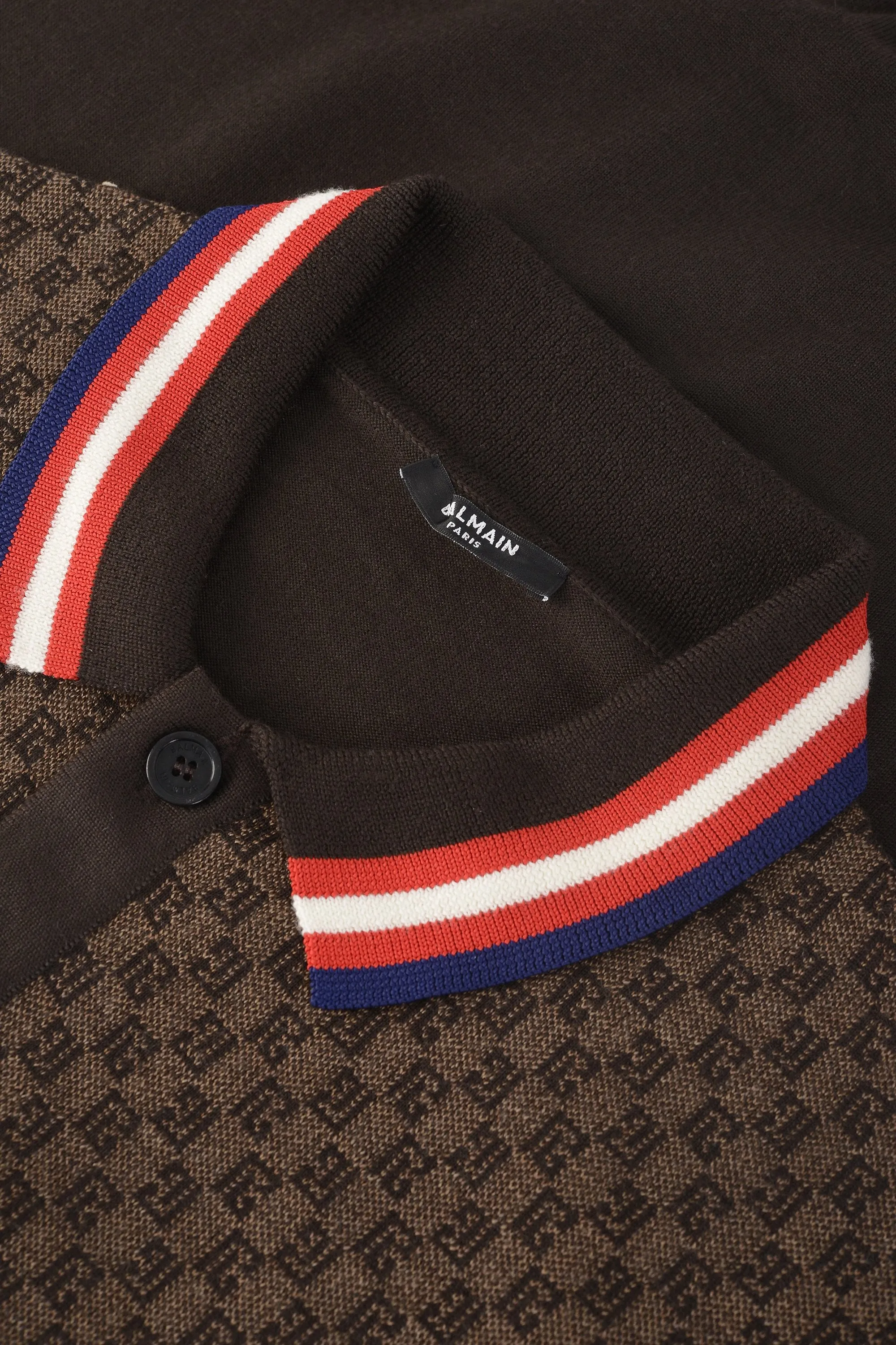 Mini Monogram Wool Polo Brown