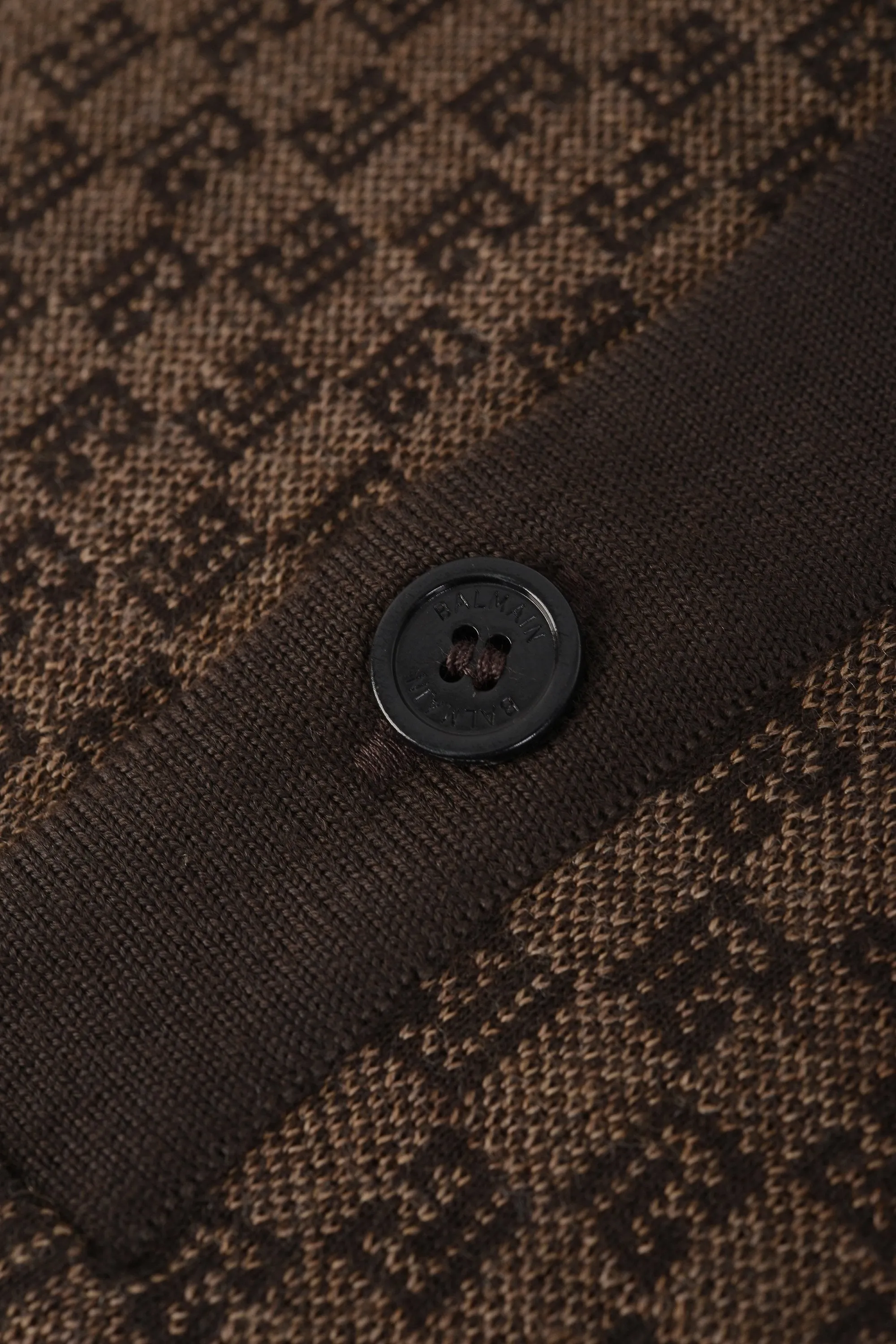 Mini Monogram Wool Polo Brown