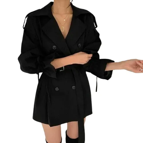 Minimalist women's trench coat with a belt