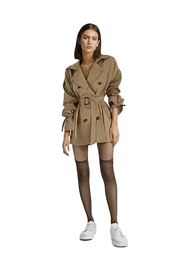 Minimalist women's trench coat with a belt