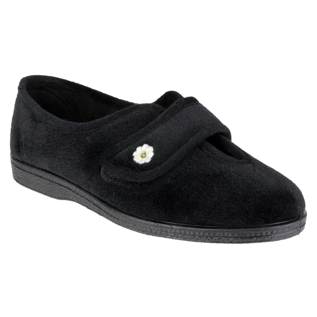 Mirak Andrea Touch Fastening Slipper Black
