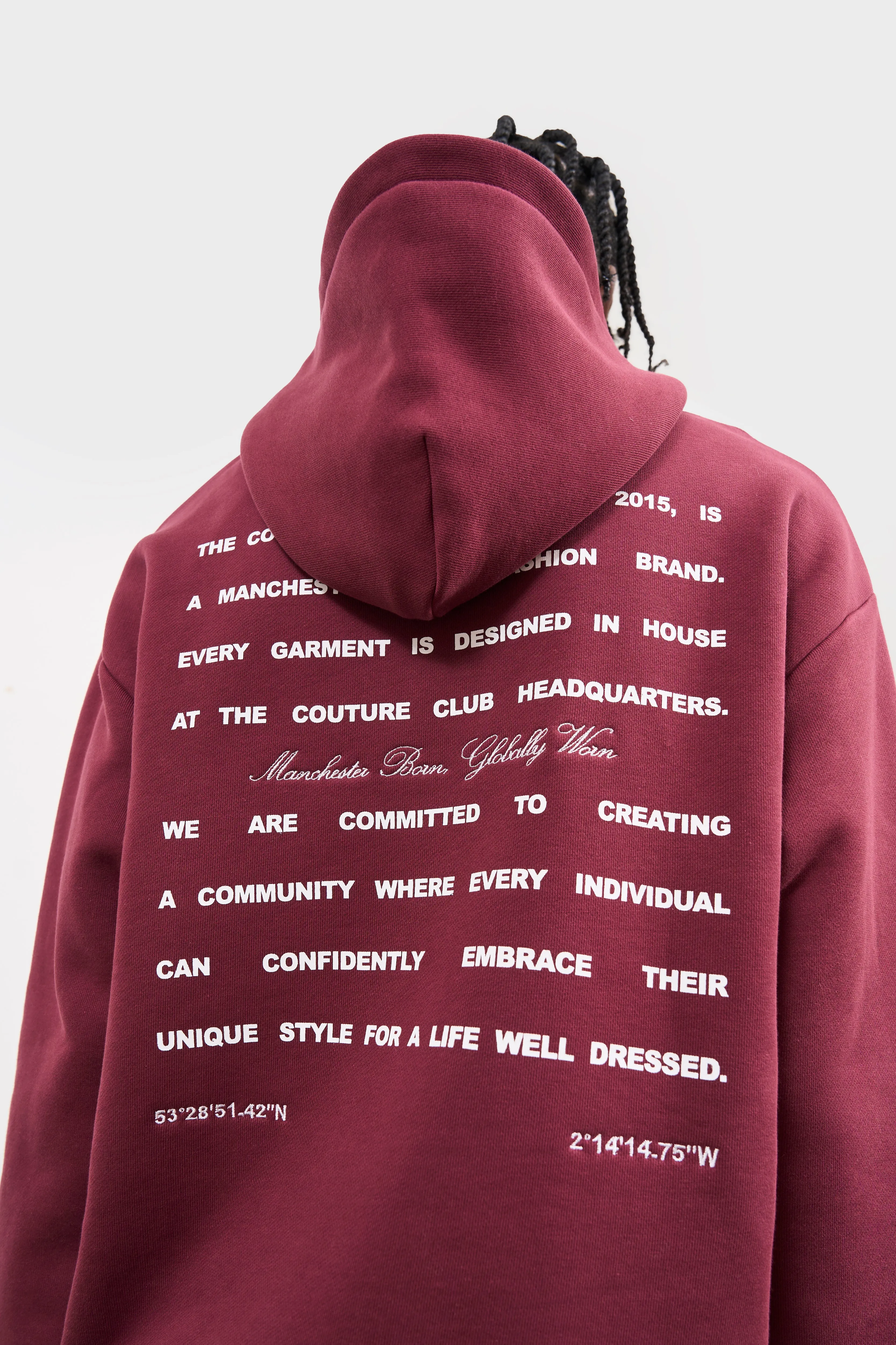 MISSION STATEMENT RELAXED HOODIE - BURGUNDY