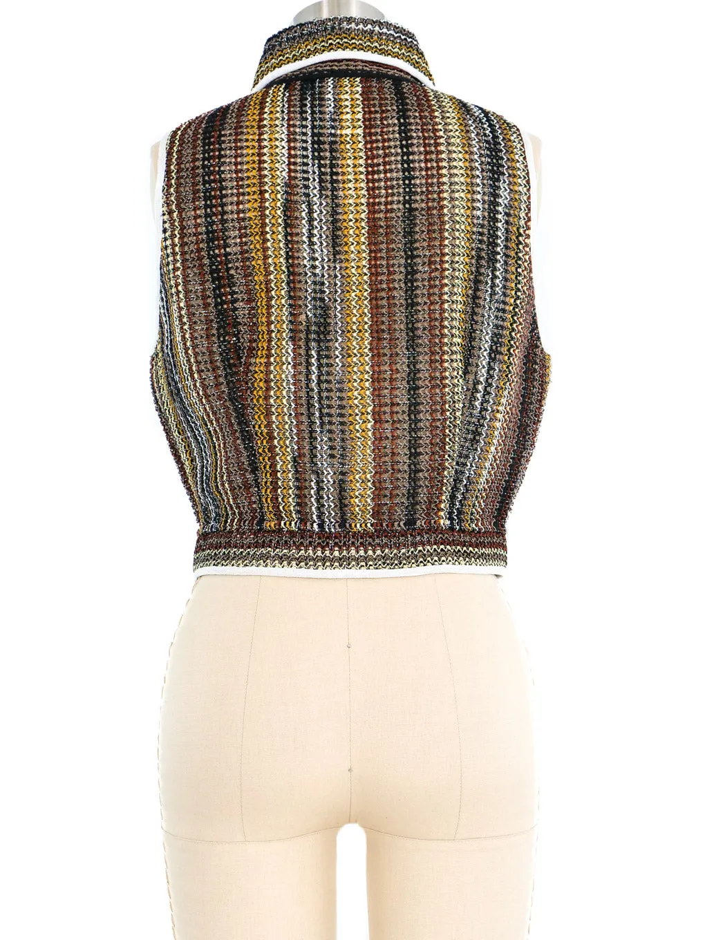 Missoni Metallic Knit Zip Front Vest