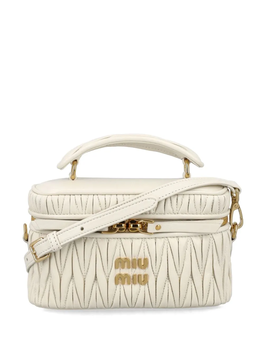 Miu Miu matelassé cross body bag - White