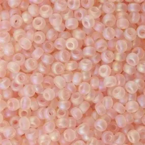 Miyuki Boncuk, MiyukiRoundBeads15/0-0155FR - Matted Transp Pale Pink AB