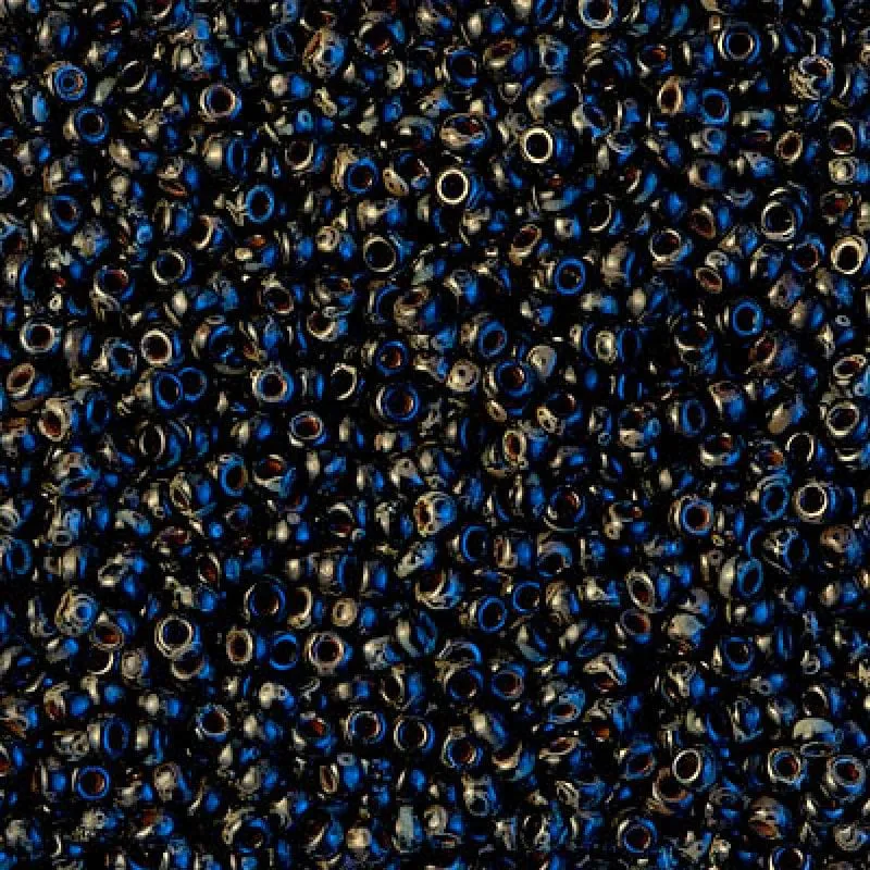 Miyuki Boncuk, MiyukiRoundBeads15/0-4511 Picasso Opaque Smoky Black