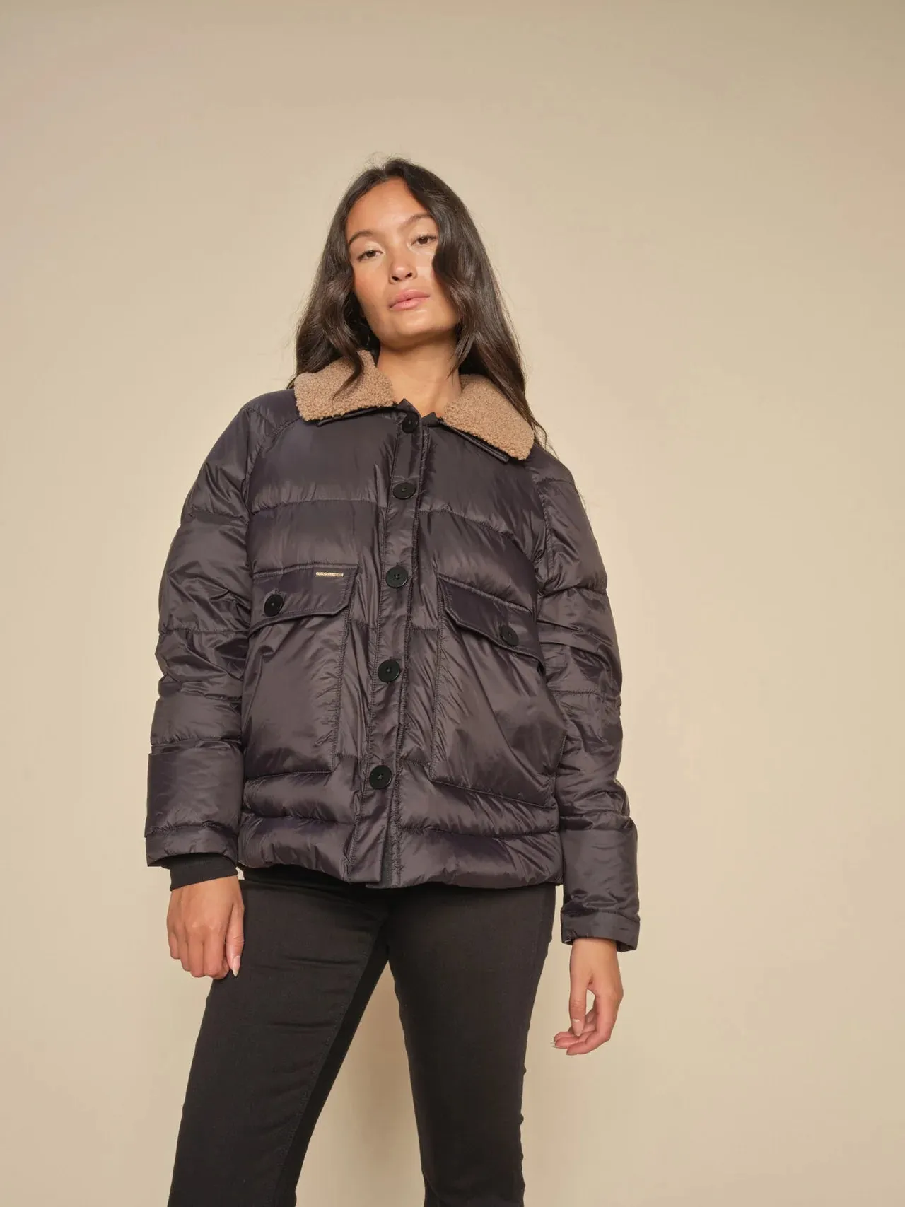 mmRidel Quilt Down Jacket Black