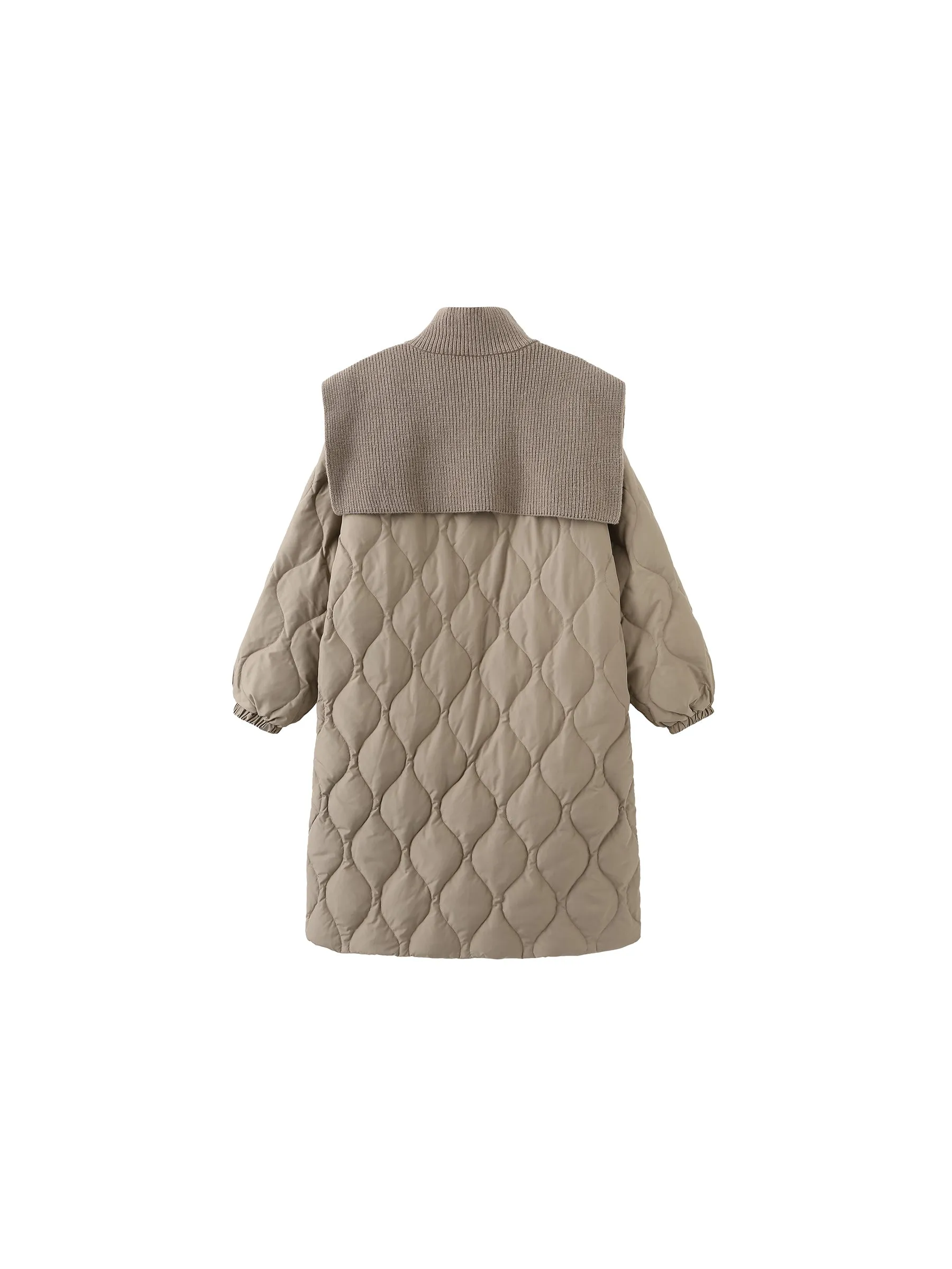 Mock Neck Long Puffer Coat