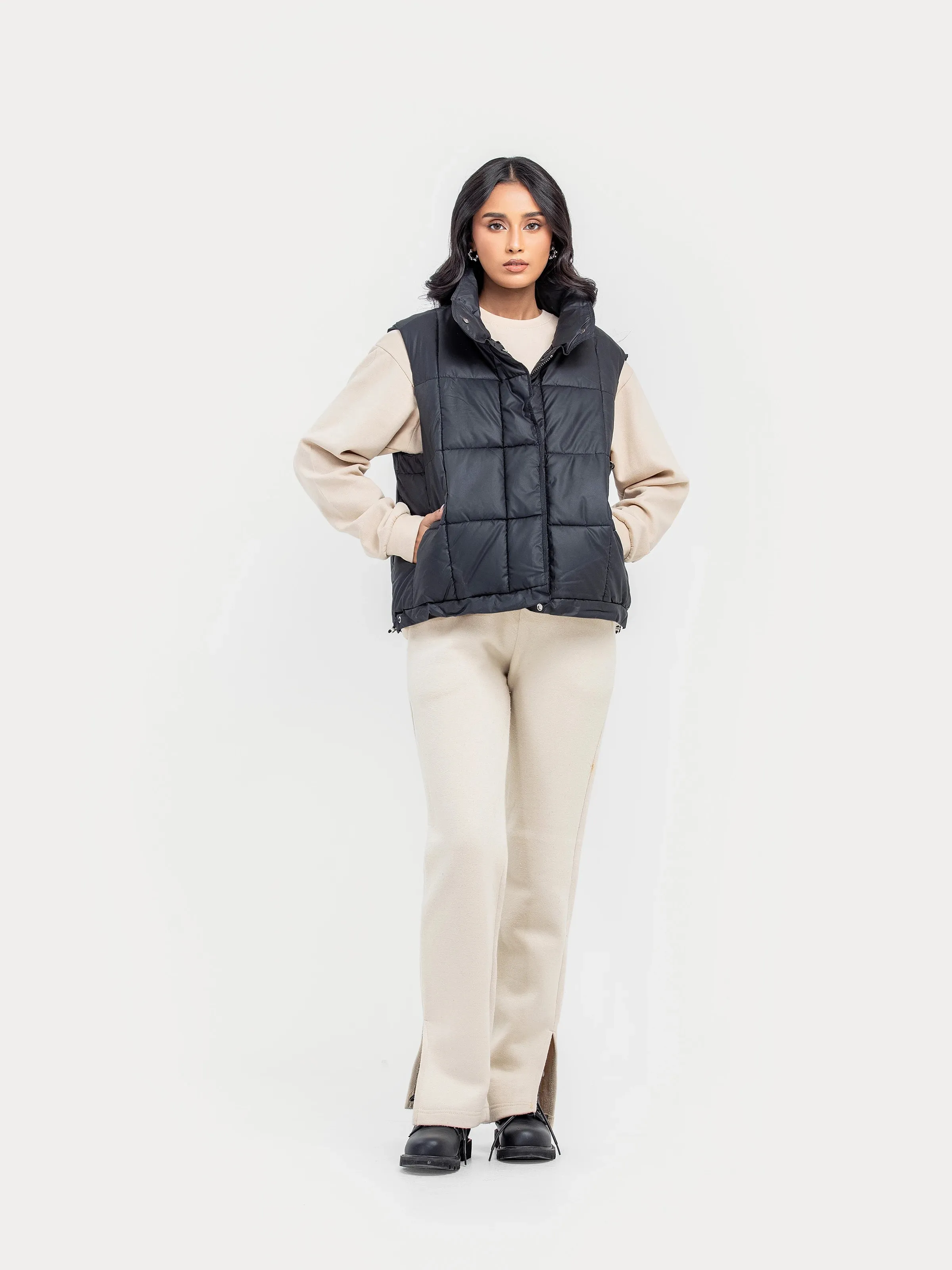 Mock Neck Puffer Gilet - FWTJP24-007