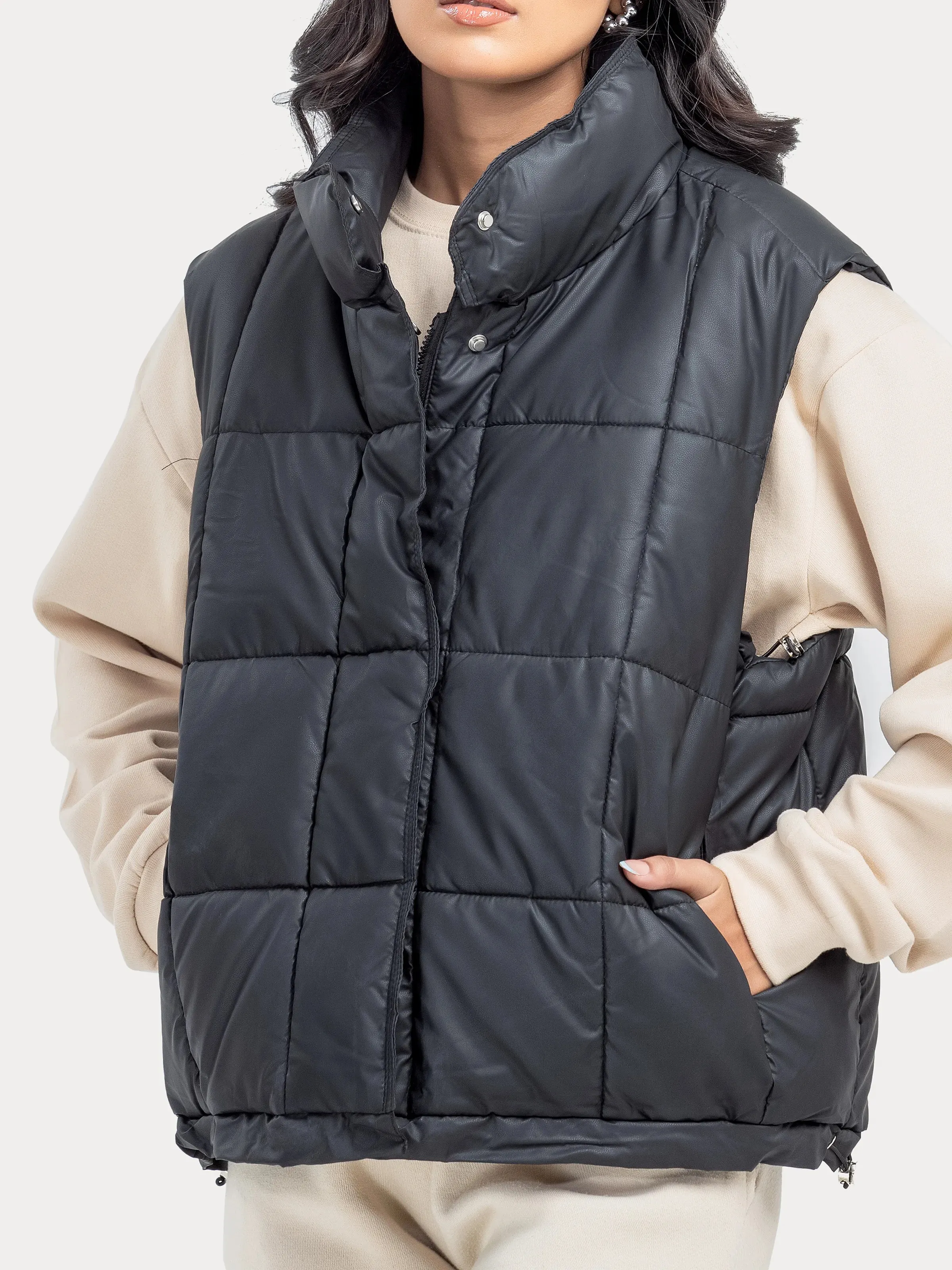 Mock Neck Puffer Gilet - FWTJP24-007