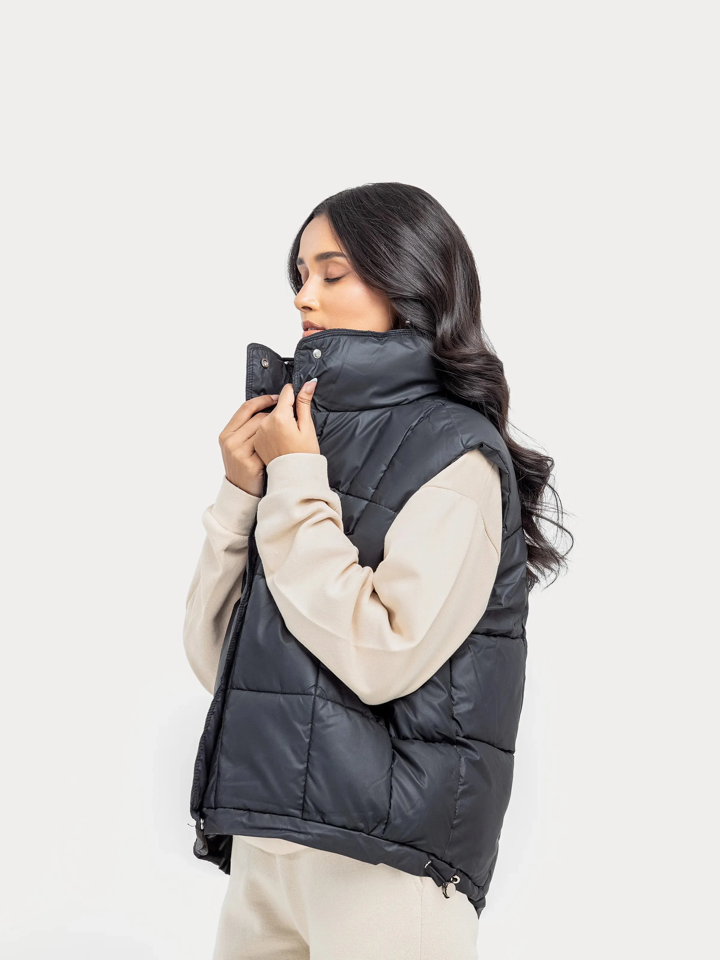 Mock Neck Puffer Gilet - FWTJP24-007